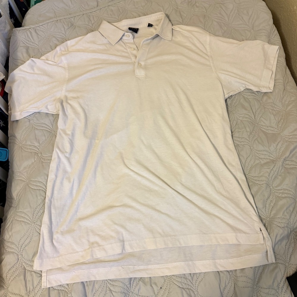 Dunning Golf Mens XL‎ White Coolmax Blend Short Sleeve Polo Shirt Performance